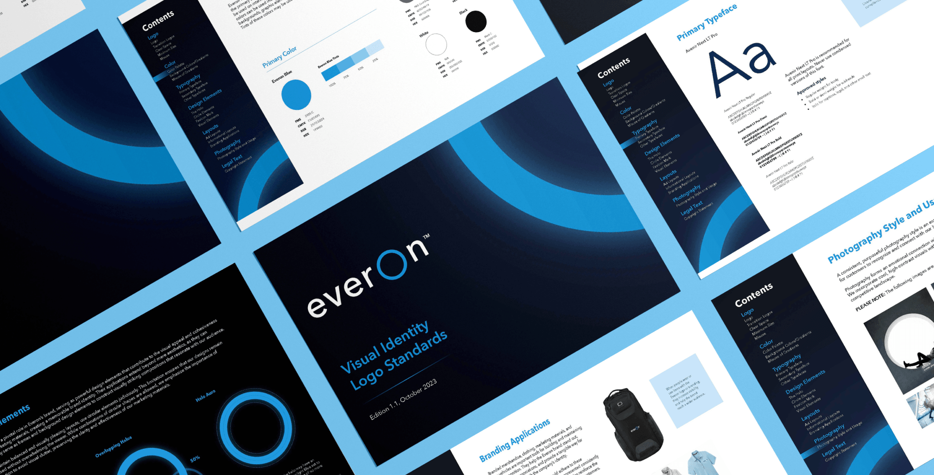 Everon visual identity logo standards.